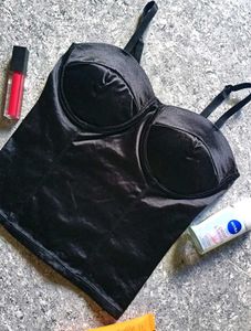 BLACK CORSET TYPE TANK BUSTIER TOP