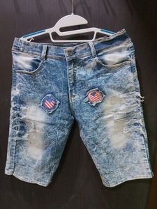 Distressed Denim Shorts