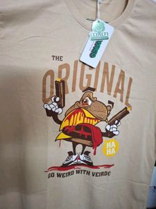 Originals Beige Oversized Graphic Printed T-shirt