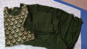 Sharara Suit With Flower Jwellery