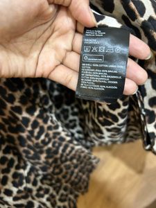 Long Sleeved Shirt- Beige Leopard Print