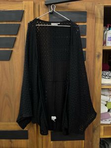 Black Crochet Cardigan SIZE XL