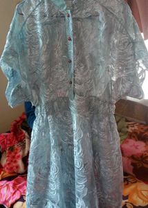 Elegant Blue Lace Dress