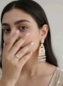 Pink Jhumka Earrings