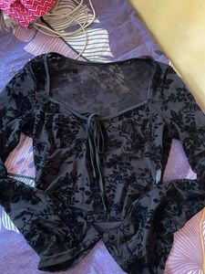 Elegant Black Floral Top