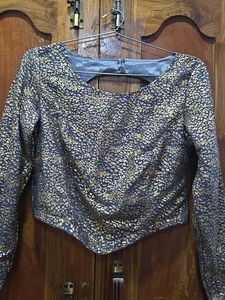 Grey Net Blouse