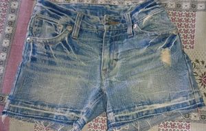 Imported Distressed Denim Shorts