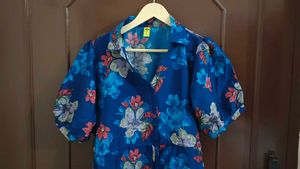 Dark Blue Floral Dress