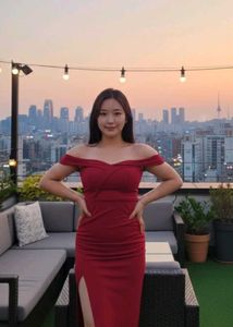 Elegant Red Off-Shoulder Gown