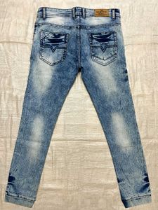 Light Blue Jeans Slim Fit Denim Pants