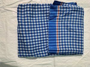 Blue Checkered Cotton Towel