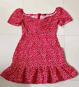 SHEIN Daisy Print Red Dress🍒🍷🎀