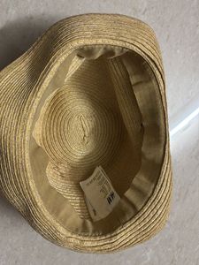 Straw Hat with Navy Stripe