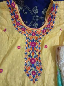 Yellow Embroidered Salwar Kameez Suit