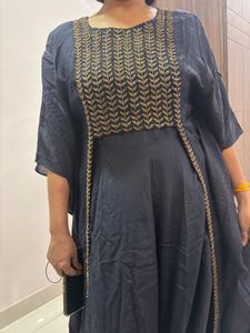 Elegant Navy Blue Kaftan Dress