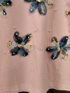 Floral Applique Embellished Tee