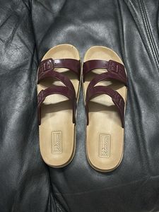 Burgundy Strappy Flats