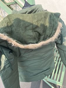 Womens jacket with detachable hoodie