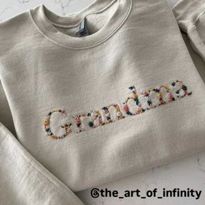 Grandma Floral Embroidered Sweatshirt
