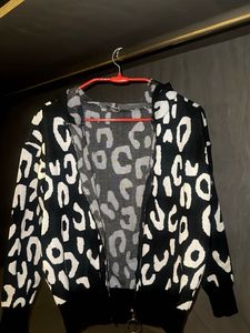 Animal Print Zip-Up Hoodie Jacket