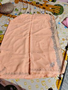 Vintage Saree 40 Years Silver  Zari Handwork