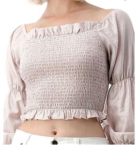 White Smocked Top