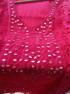 Pink Embroidered Kurta Set