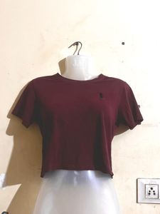Maroon Cropped T-Shirt