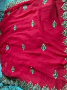 Red Embellished Saree