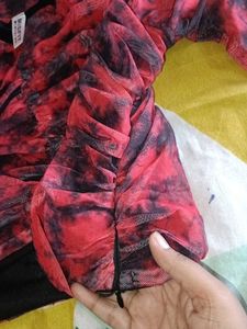 Red &amp; Black Tie-Dye Top