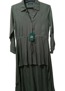 Olive Green Hi-Lo Shirt Dress