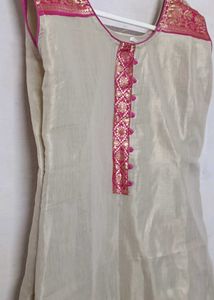 Only Today Offer Cream &amp; Pink Ethinic Kurti
