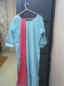Elegant Embroidered blue Kurta Set(New)