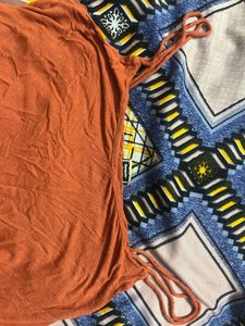 Orange Tassel Tank Top
