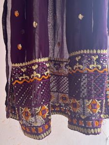 Embroidered Purple Dress