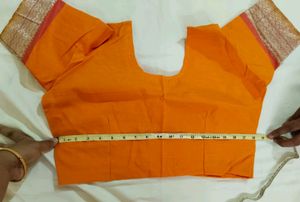 New Cotton Saree With Stitched Blouse Unused