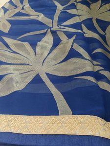 Elegant Blue Floral Saree