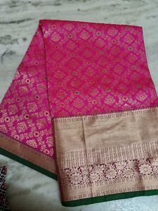 Pink Banarasi Silk Saree