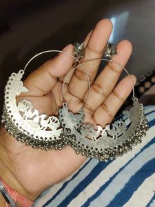 Beautiful 😍 Silver Earring 🦚 Or Pink Design 😍