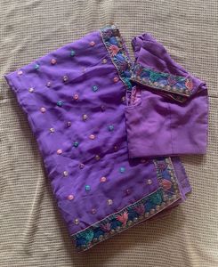 Saree With Stitched Blouse