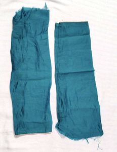 Women Teal Blue Sequence Chanderi Cotton Suit Set