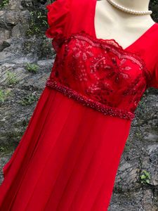 Red Formal Chiffon Gown