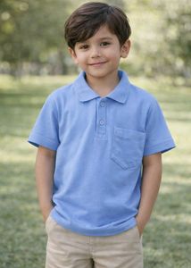 Cute Boy's Blue Polo Shirt