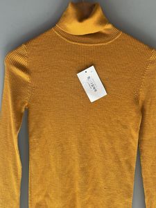 Mustard Turtleneck Knit Top