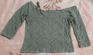 Stylish Cold Shoulder Knit Top and skirt