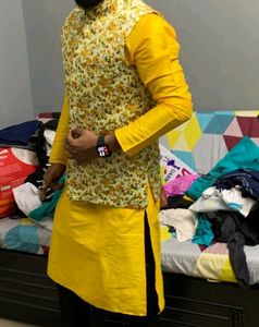 Yellow Coaty 💛with Yello Kurta