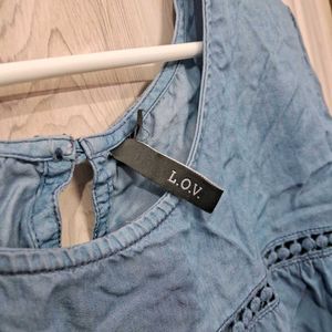 Blue Blouson Top