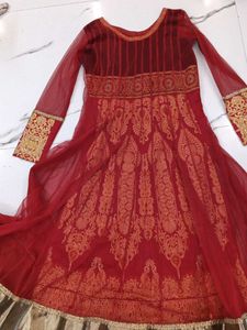 Elegant Red Anarkali