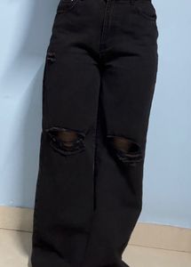 Ripped Wide Leg Jeans