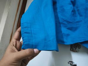 Pure Cotton Three Quarter Round Neck Blouse